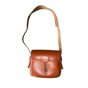Pointer Saddle Bag Womens Medium Tan Leather Good Vintage British Made Crossbody